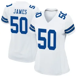 Women's Shemar James Dallas Cowboys No.50 Game Jersey - White