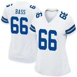 Women's T.J. Bass Dallas Cowboys No.66 Game Jersey - White