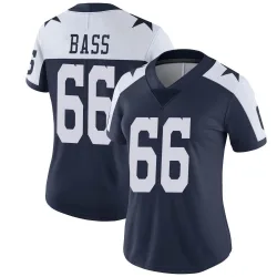 Women's T.J. Bass Dallas Cowboys No.66 Limited Alternate Vapor Untouchable Jersey - Navy
