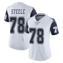Women's Terence Steele Dallas Cowboys No.78 Limited Color Rush Vapor Untouchable Jersey - White