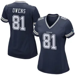 Women's Terrell Owens Dallas Cowboys No.81 Game Team Color Jersey - Navy
