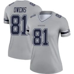 Women's Terrell Owens Dallas Cowboys No.81 Legend Inverted Jersey - Gray