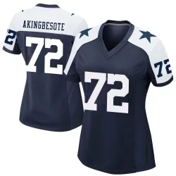 Women's Tommy Akingbesote Dallas Cowboys No.72 Game Alternate Jersey - Navy