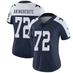 Women's Tommy Akingbesote Dallas Cowboys No.72 Limited Alternate Vapor Untouchable Jersey - Navy