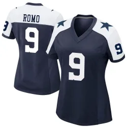 Women's Tony Romo Dallas Cowboys No.9 Game Alternate Jersey - Navy