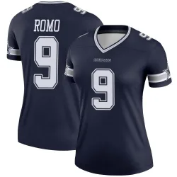 Women's Tony Romo Dallas Cowboys No.9 Legend Jersey - Navy