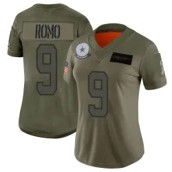 Women's Tony Romo Dallas Cowboys No.9 Limited 2019 Salute to Service Jersey - Camo