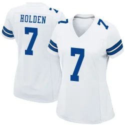 Women's Traeshon Holden Dallas Cowboys No.7 Game Jersey - White