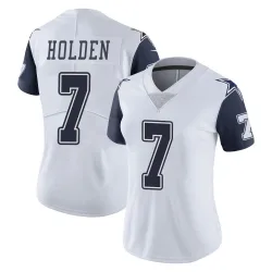 Women's Traeshon Holden Dallas Cowboys No.7 Limited Color Rush Vapor Untouchable Jersey - White