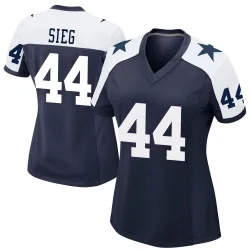 Women's Trent Sieg Dallas Cowboys No.44 Game Alternate Jersey - Navy