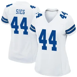 Women's Trent Sieg Dallas Cowboys No.44 Game Jersey - White