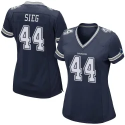 Women's Trent Sieg Dallas Cowboys No.44 Game Team Color Jersey - Navy