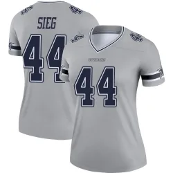 Women's Trent Sieg Dallas Cowboys No.44 Legend Inverted Jersey - Gray