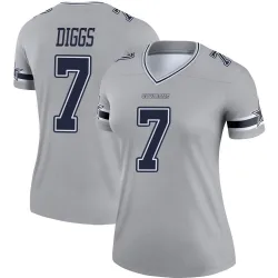 Women's Trevon Diggs Dallas Cowboys No.7 Legend Inverted Jersey - Gray