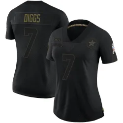 Women's Trevon Diggs Dallas Cowboys No.7 Limited 2020 Salute To Service Jersey - Black