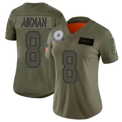 Women's Troy Aikman Dallas Cowboys No.8 Limited 2019 Salute to Service Jersey - Camo