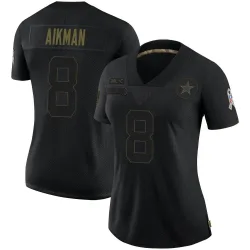 Women's Troy Aikman Dallas Cowboys No.8 Limited 2020 Salute To Service Jersey - Black