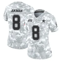 Women's Troy Aikman Dallas Cowboys No.8 Limited 2024 Salute to Service Jersey - Arctic Camo
