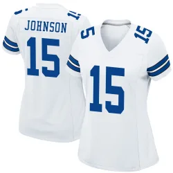 Women's Tyler Johnson Dallas Cowboys No.15 Game Jersey - White