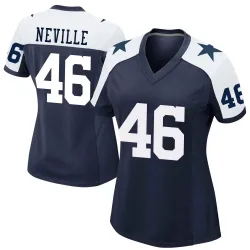 Women's Tyler Neville Dallas Cowboys No.46 Game Alternate Jersey - Navy