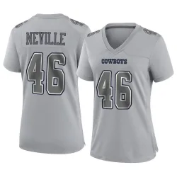Women's Tyler Neville Dallas Cowboys No.46 Game Atmosphere Fashion Jersey - Gray