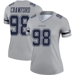 Women's Tyrone Crawford Dallas Cowboys No.98 Legend Inverted Jersey - Gray