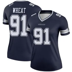 Women's Tyrus Wheat Dallas Cowboys No.91 Legend Jersey - Navy
