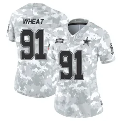 Women's Tyrus Wheat Dallas Cowboys No.91 Limited 2024 Salute to Service Jersey - Arctic Camo
