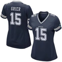 Women's Will Grier Dallas Cowboys No.15 Game Team Color Jersey - Navy