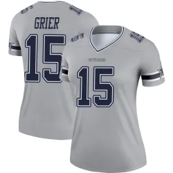 Women's Will Grier Dallas Cowboys No.15 Legend Inverted Jersey - Gray