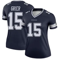 Women's Will Grier Dallas Cowboys No.15 Legend Jersey - Navy