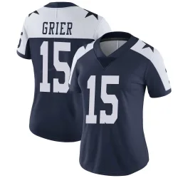 Women's Will Grier Dallas Cowboys No.15 Limited Alternate Vapor Untouchable Jersey - Navy