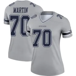Women's Zack Martin Dallas Cowboys No.70 Legend Inverted Jersey - Gray