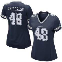 Women's Zion Childress Dallas Cowboys No.48 Game Team Color Jersey - Navy