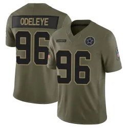 Youth Adedayo Odeleye Dallas Cowboys No.96 Limited 2025 Salute to Service Jersey - Olive