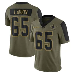 Youth Austin Larkin Dallas Cowboys No.65 Limited 2021 Salute To Service Jersey - Olive