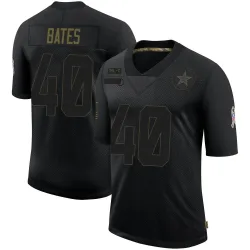 Youth Bill Bates Dallas Cowboys No.40 Limited 2020 Salute To Service Jersey - Black