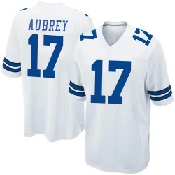 Youth Brandon Aubrey Dallas Cowboys No.17 Game Jersey - White