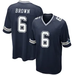 Youth Camden Brown Dallas Cowboys No.6 Game Team Color Jersey - Navy