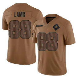 Youth CeeDee Lamb Dallas Cowboys No.88 Limited 2023 Salute To Service Jersey - Brown