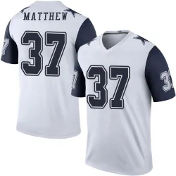Youth Christian Matthew Dallas Cowboys No.37 Legend Color Rush Jersey - White