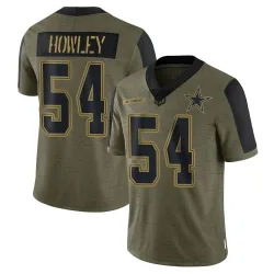 Youth Chuck Howley Dallas Cowboys No.54 Limited 2021 Salute To Service Jersey - Olive