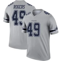 Youth DJ Rogers Dallas Cowboys No.49 Legend Inverted Jersey - Gray