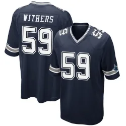 Youth D.J. Withers Dallas Cowboys No.59 Game Team Color Jersey - Navy