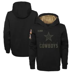Youth Dallas Cowboys No. 2020 Salute to Service Pullover Performance Hoodie - Black