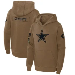 Youth Dallas Cowboys No. 2023 Salute to Service Club Fleece Pullover Hoodie - Brown