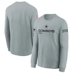 Youth Dallas Cowboys No. 2024 Salute To Service Long Sleeve T-Shirt - Gray
