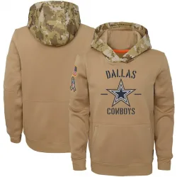 Youth Dallas Cowboys No. Khaki 2019 Salute to Service Therma Pullover Hoodie