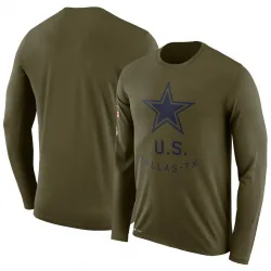 Youth Dallas Cowboys No. Legend 2018 Salute to Service Performance Long Sleeve T-Shirt - Olive