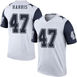 Youth Darius Harris Dallas Cowboys No.47 Legend Color Rush Jersey - White